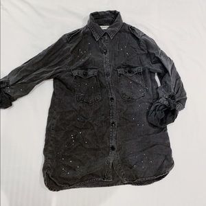 Zara women boy friend shirt destroy design chic